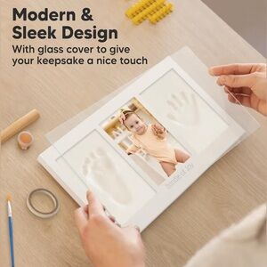 White Baby Keepsake Frame with Glass Cover